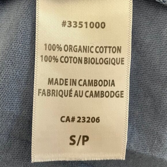 Ecothreads Casual SS Crew Neck 100% Organic Cotton Polka Dot Top Blue White Sz S - Picture 7 of 8